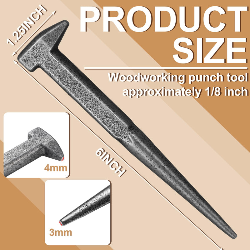 3 Pcs 1/8" Nail Punch Tool Set for Woodworking Japanese Nail Setter Heavy Duty Black Steel Durable Precision Tool for Woodworking and Finishing Projects 3