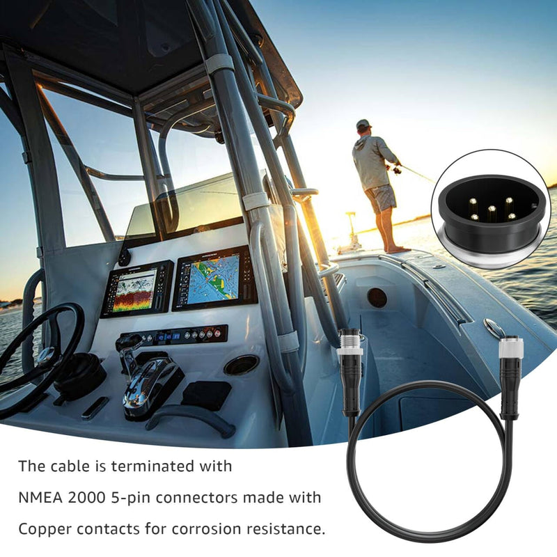 Sigely 2 Meter NMEA 2000 (N2K) Backbone Drop Cable, 6.5 FT Extension Cable for NMEA 2000 Network Compatible with Lowrance Simrad B&G Garmin Device