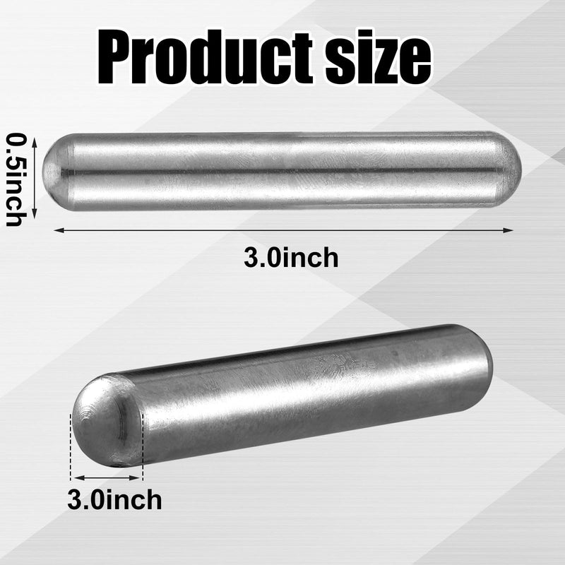 3 Pcs Cow Magnet Cylinder Cow Alnico Magnet Stud Finder 0.50" Diameter, 3" Length, Silver