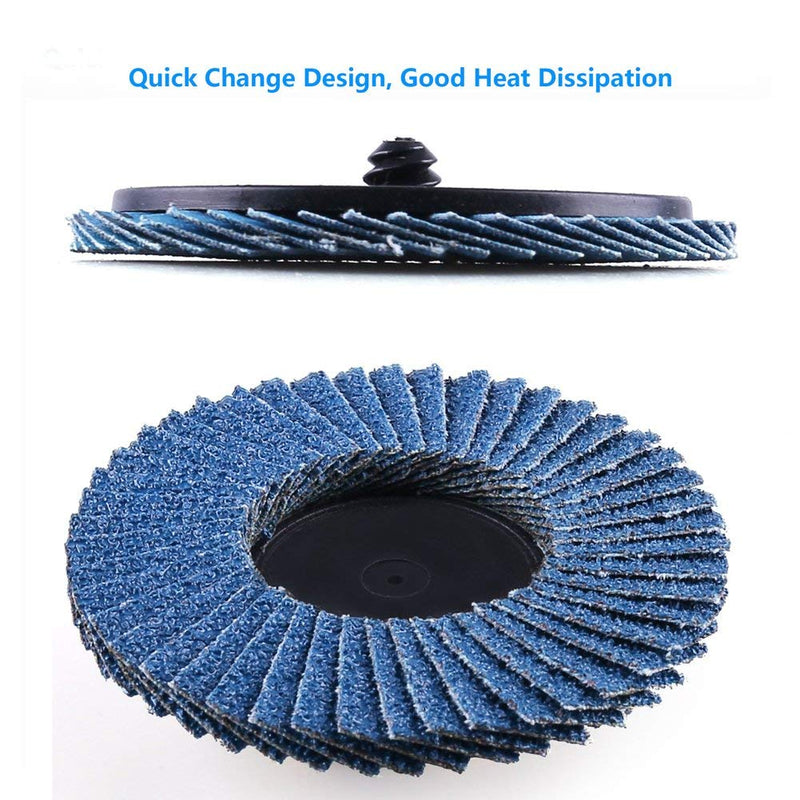 Titoe 30 PCS Flap Disc(40/60/80 Grits)，2 Inch T27 Fused Zirconia Alumina Flat Flap Disc，Grinding Sanding Sandpaper Wheels with 1/4 inch Holder 40/60/80Grit