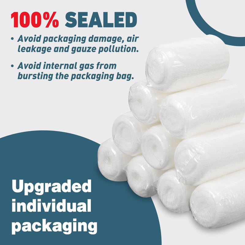 AZEN 40 Pack Gauze Rolls Bandages, 2 in x 4.1 Yards, Premium Medical Supplies & First Aid Supplies, Bandage Wrap Vet Wrap, Mummy Wraps B-40p