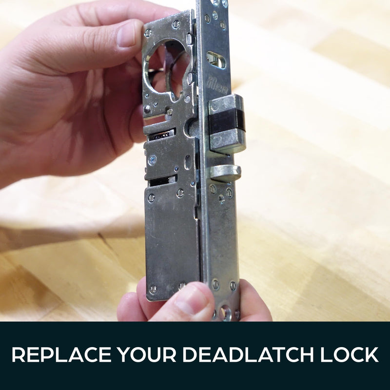 SUMMIT DOORWARE Mortise Deadlatch Lock | Adams Rite Style Door Lock Replacement Parts | Exterior Door Lock Set in Duronotic Finish - (31/32" Backset, LH) 31/32" Backset, LH