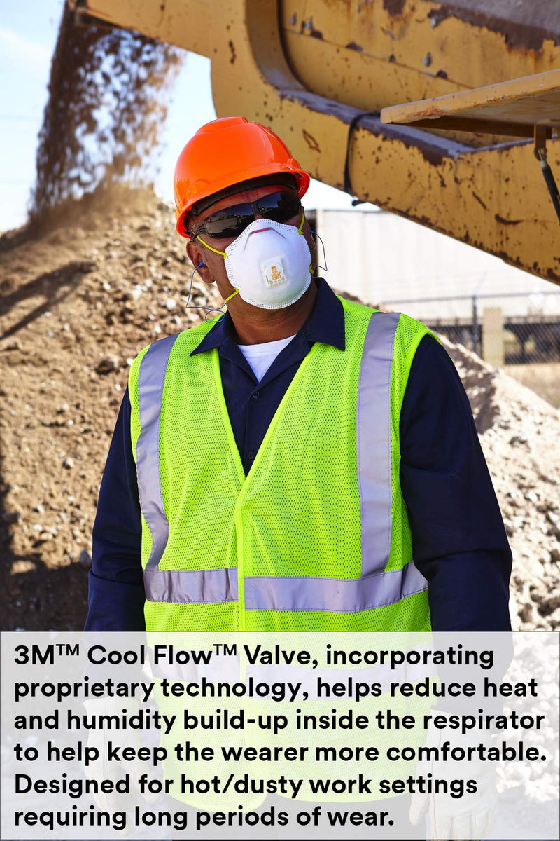 3M Particulate Respirator 8511, Pack of 10, N95, NIOSH APPROVED, Cool Flow Exhalation Valve, Disposable, Braided Comfort Strap, M Noseclip, Personal Protective Equipment 1 Count (Pack of 10) Wrist Support