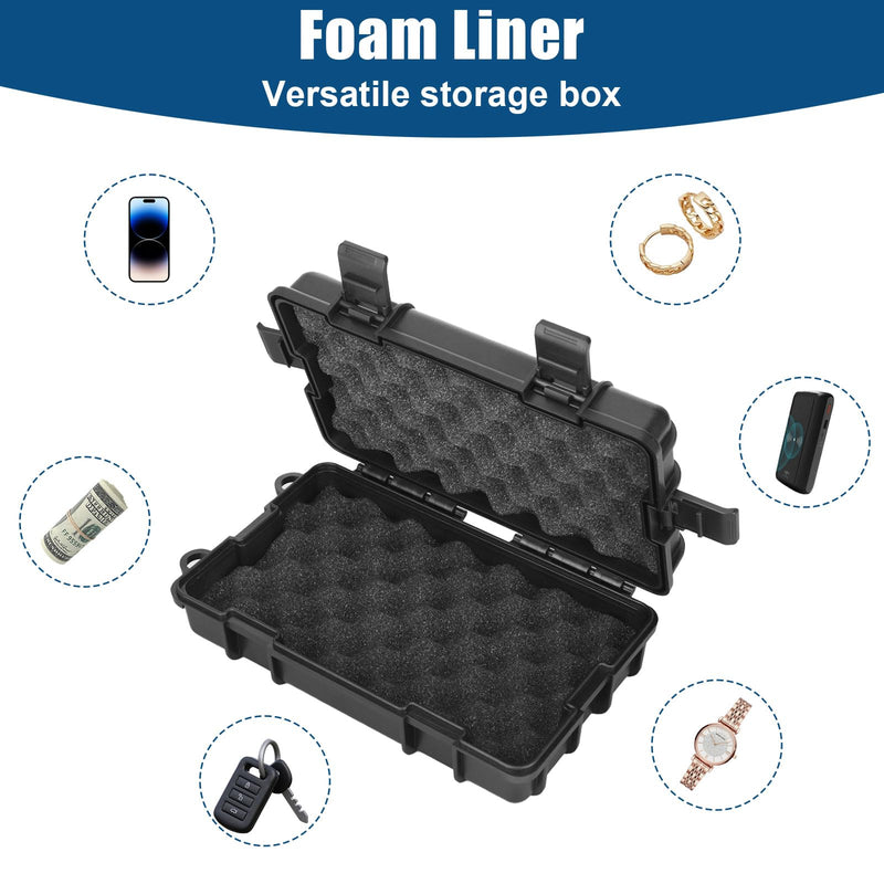 Upgrade Large Magnetic Key Holder Box Under Car, Upgraded Magnetic Storage Box for Hide a Key Outside Waterproof Keys Hider Outdoor, Concealed Storage Case Under Trackers, 7.48" x 4.33" x 1.97", Black