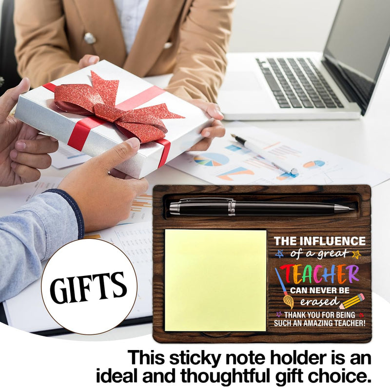 Thank You Teacher Gifts for Women Men Sticky Note Holder Teacher Appreciation Gifts The Influence of a Great Teacher Can Never Be Erased Self-Stick Note Pad Holders Home Office Decor