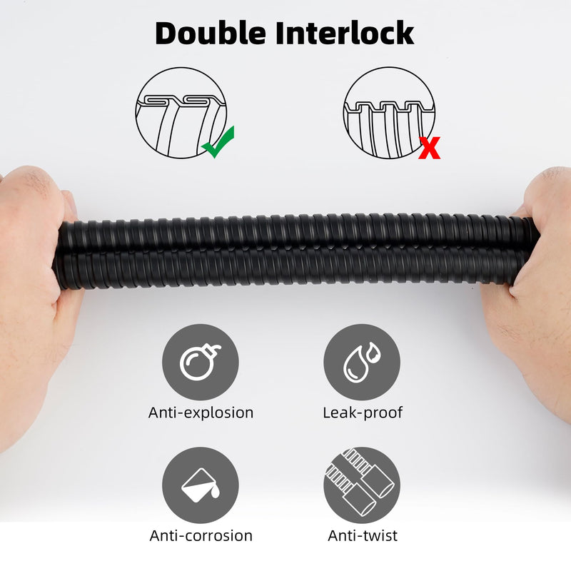 Hibbent All Metal Shower Hose, 90 Inch Stainless Steel Extra Long Shower Hose Replacement, Anti-Twist Handheld Shower Head Hose Extension, Shower Hose Extender, Oil Rubbed Bronze