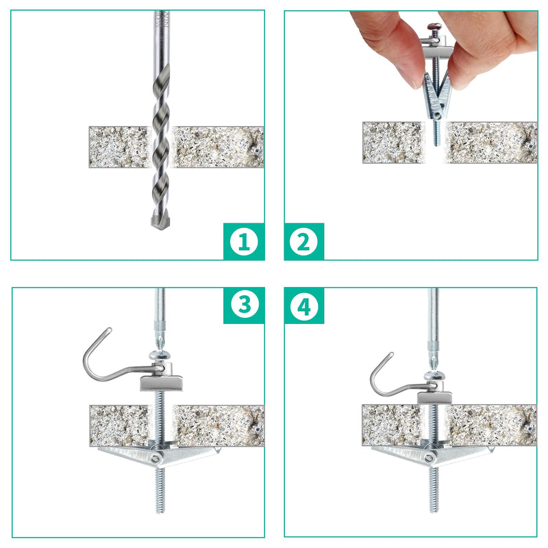 10Pcs 1/8 x 2 Inch Round Head Toggle Bolt and Wing Nut, Metal Toggle Bolts Heavy Duty Wall Anchor Bolts Molly Screws for Drywall Wood Hanging Item 1/8 x 2 Inch(10Pcs)
