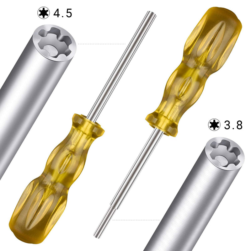 Gamebit Screwdriver Set, 3.8mm and 4.5mm Security Screwdriver Bits for Opening Nintendo, Sega Consoles and Game Cartridges - Trensparent Yellow