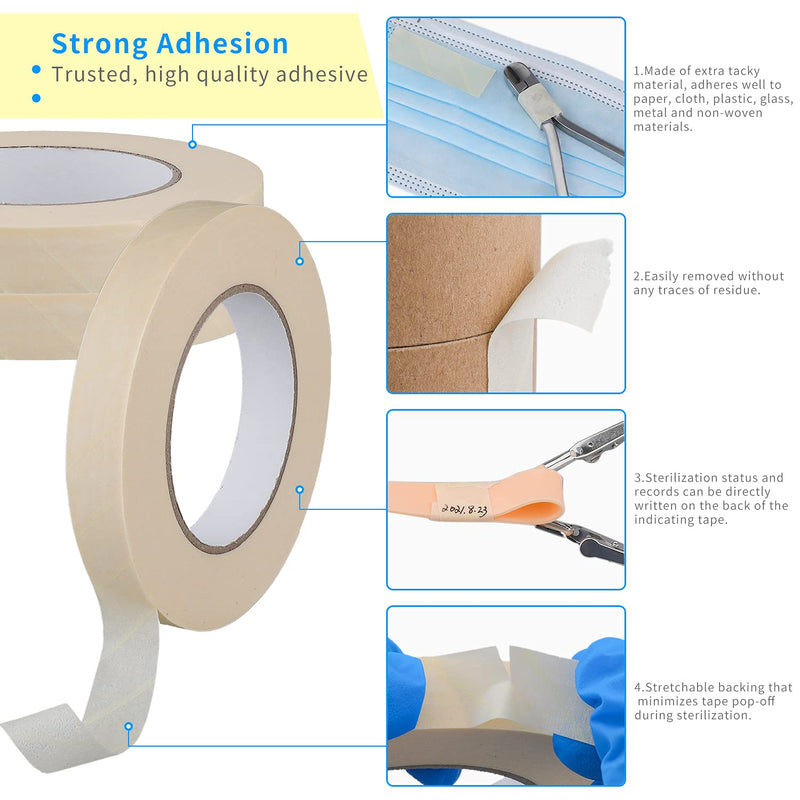 Autoclave Indicator Tape Steam Lead and Latex Free Dental Tattoo Supply 0.78" Wide, 54.68 Yards