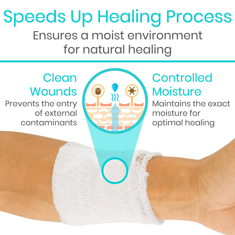 ViveCare Calcium Alginate Wound Dressing 4" x 4" (10 Pack)- Individually Wrapped, Sterile Gauze Pads - Absorbent Sterile Patches for Ulcer, Bed Sore, G Tube, & Diabetic Foot - Non-Stick Burn Treatment 4" x 4"
