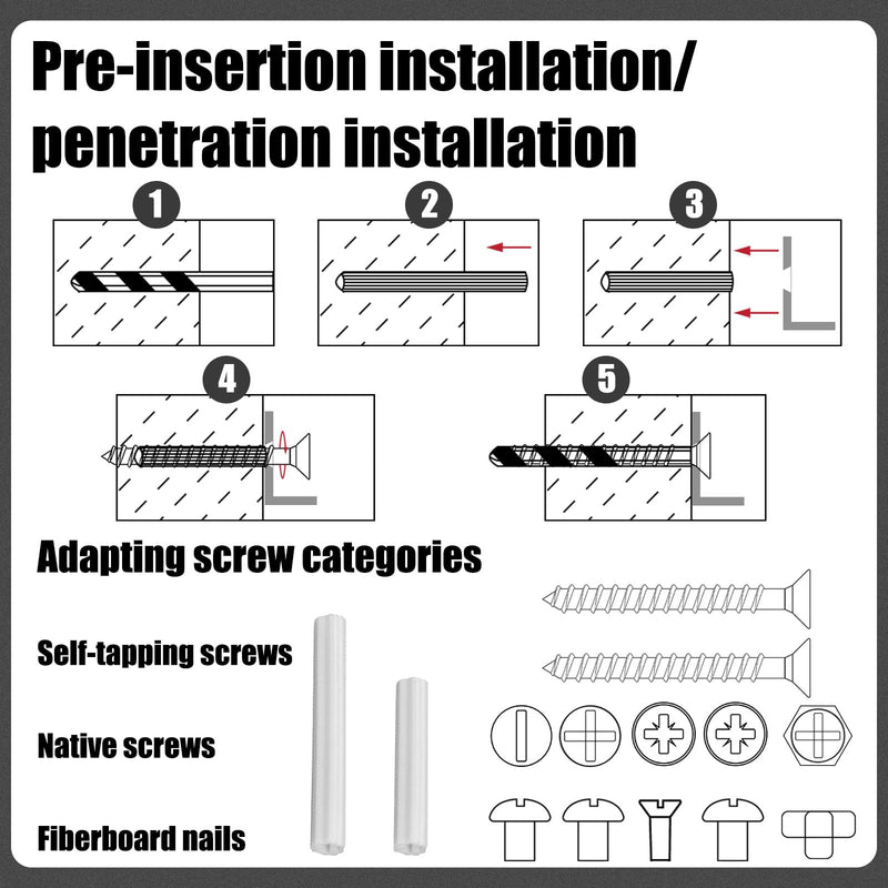 200 Pcs Expanding Plastic Screw Anchors 3/16" Hole White Plastic Anchors for Concrete Masonry Tile Cement Bolt Expansion Tube for #4,5,6 Screws, Fix to Wall Drywall or Other (1-1/2") 1-1/2"