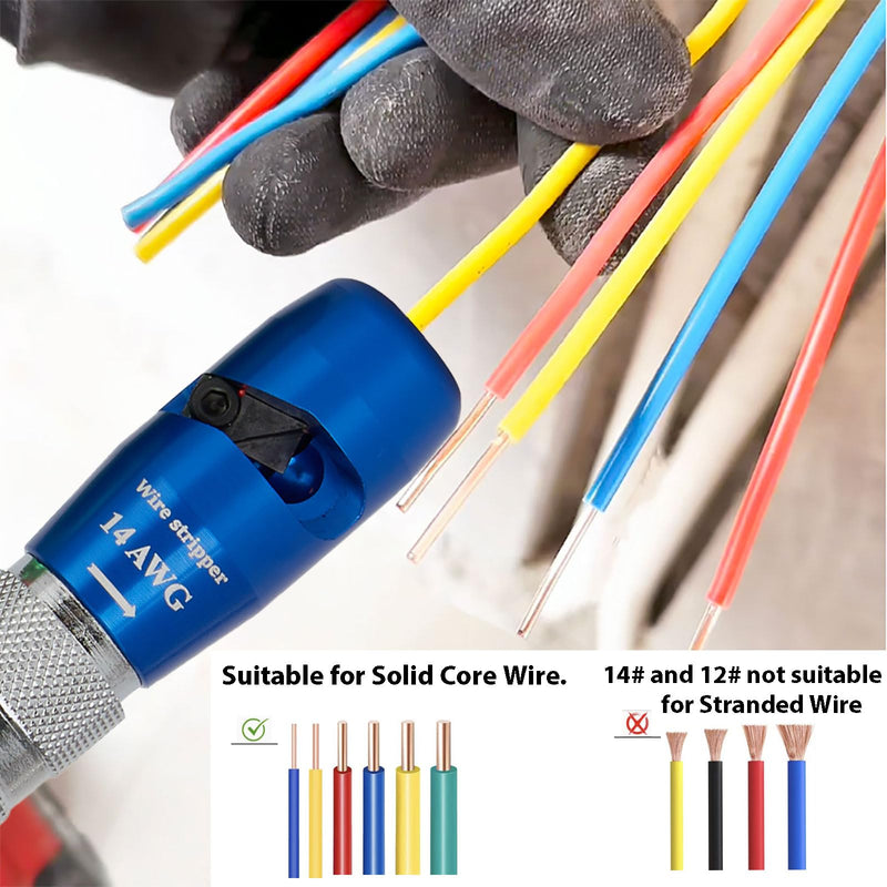 Wire Stripper Tool,Wire Stripping Tool,Wire Stripping And Twisting Tool,Wire Twister Tool For Drill,Electrical Tools,US AWG8/10/12/14 Cable Quick Stripping (1Set AWG8/10/12/14) 1Set And Twister