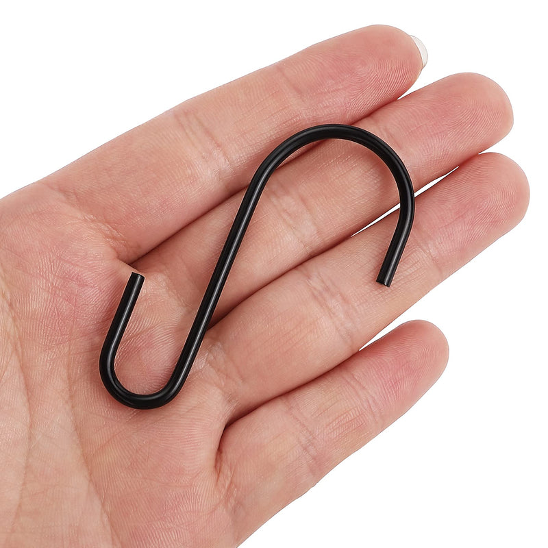 20 Pack 2.4″ Black S Hooks for Hanging Heavy Duty, Jean Hooks for Closet, S Hooks for Hanging Plants & Pots, S Shaped Hooks, S Hooks for Closet, Utensils, Pots & Pans, Clothes, Bags, Towels 20 Pack