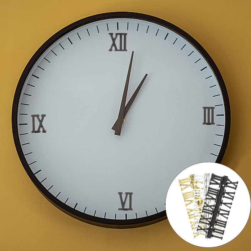 DIY Clock Numbers Kit: Roman & Arabic Numerals, 12 pcs, Modern Style, Unisex, All Seasons, Craft Clock Making Kit
