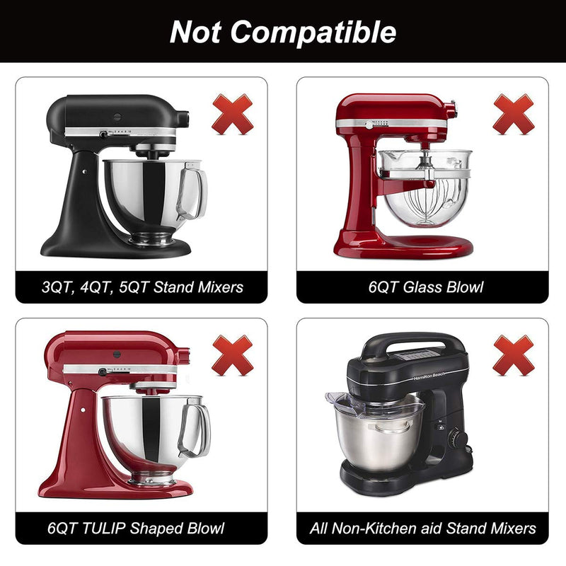 Flex Edge Beater for Kitchen Aid Mixer 6 Quart Bowl-Lift Stand Mixer Bowls, 6 QT Flat Edge Beater with Flexible Silicone Edges Bowl Scraper