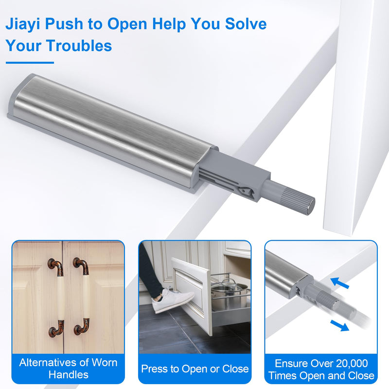 Jiayi Cabinet Latch Magnetic Push Catch 20 Pack Push to Open Cabinet Hardware Spring Release Push Touch Latch Heavy Duty Kitchen Door Push Release Latch for Drawer Closure Push Catch Press Out Latch