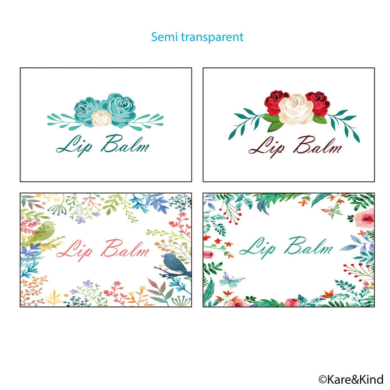 Kare & Kind Value Pack of 400 Labels - 8 Different Designs - for Lip Balm Containers, Nasal Inhaler Tubes, etc. - Self Adhesive, Easy Peel 400 pieces A Multicolor