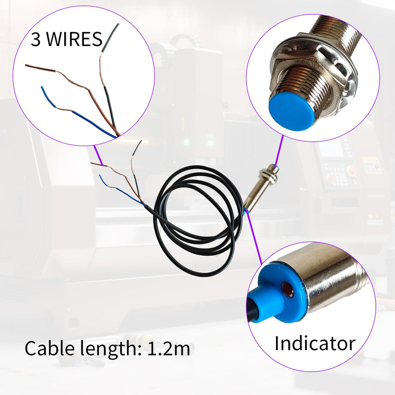 Hall Effect Proximity Sensor, PNP NO, Magnetic Proximity Switch, Normally Open, NJK-5002A, 3 Wires, DC 6-36V, 5 Pcs