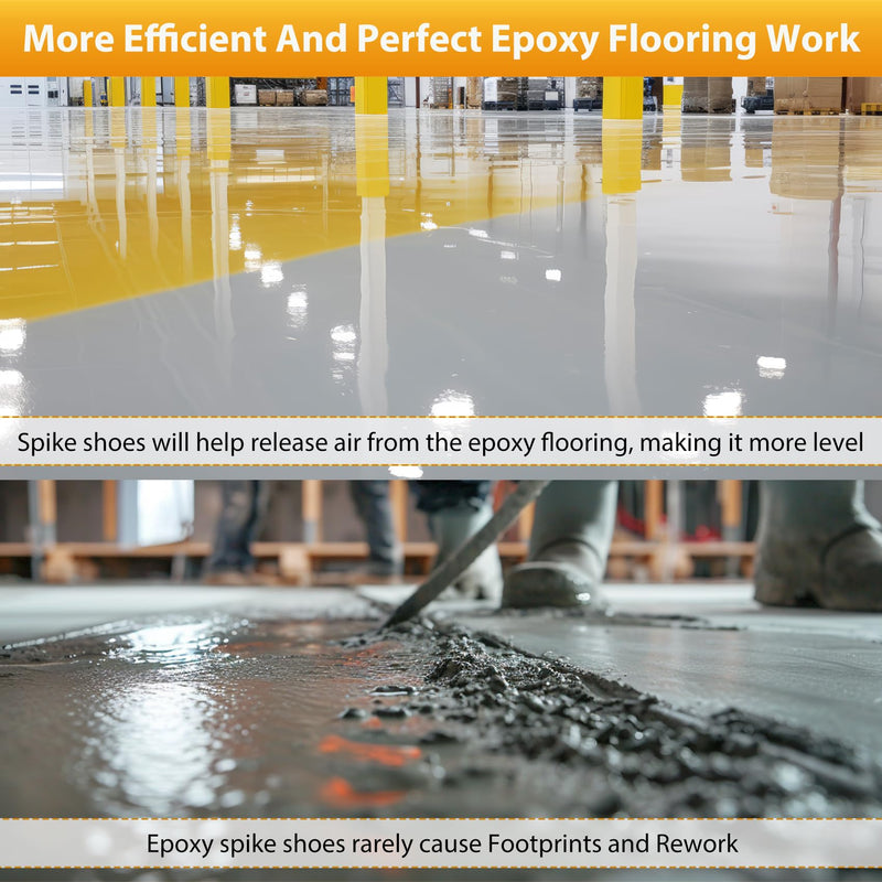 Spike Shoes for Epoxy Flooring Coating (99% Pre-installed) 13 one-Inch Spikes & 2 Velcro Strap (Non-Slip) Sturdy (Supports Up to 200 Pounds) Fits Men's and Women's Shoes in US Sizes 6 to 12