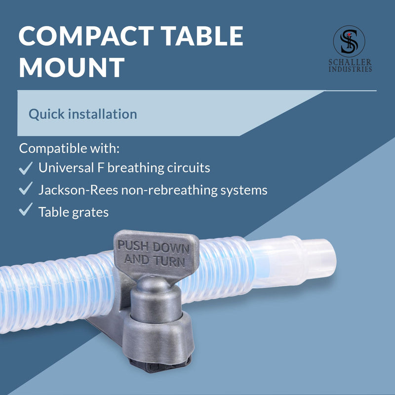 S I Schaller Industries Veterinary Anesthesia F Circuit Holder for Table Grates - Universal F & Jackson Rees Table Mount Breathing Circuit Organizer, Clamp Holder for Feline & Small Canine Anesthesia for Dental Table Grate