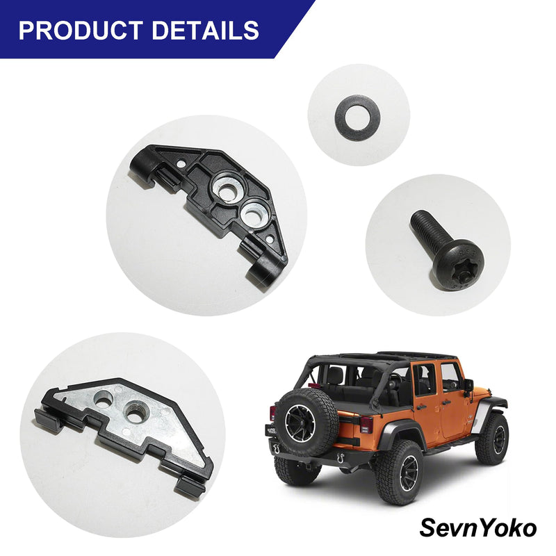 6 Pack 55397093AD Hard Top Retainer Nut Set, Compatible with Jeep JK JKU | Replaces 55397093AD/55397093AB/55397093AC; fits 2007-2018 Wrangler JK JKU hard top enclosure retainers
