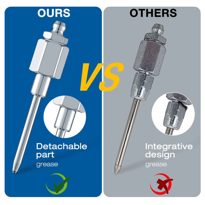 Grease Needle Nozzle, Needle Nose Grease Dispenser, Grease Gun Fittings and Gun Tips, Narrow Needle Greaser Adapter with 1/8 Inch NPT Threads (1 Pack)