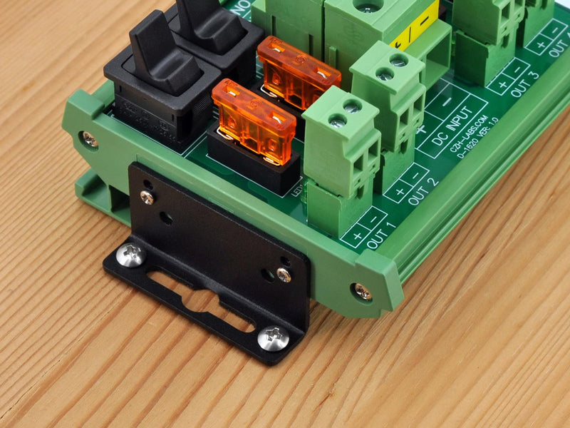 DC Power Distribution Module, Rocker Switch, Fused, Pluggable Top Wiring Terminal Block, DIN Rail and Screw Mount (4 Channel) 4 Channel