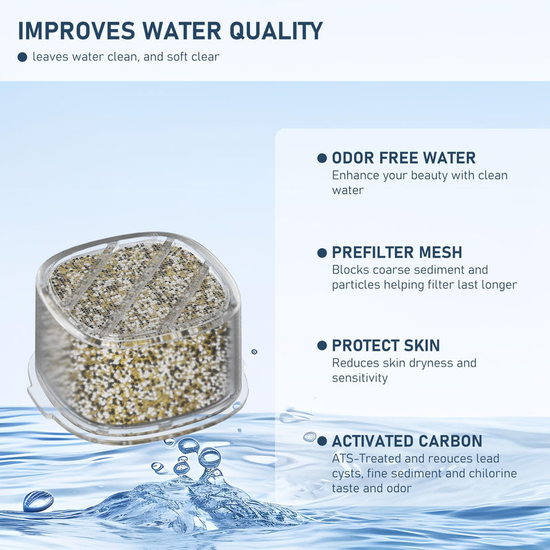 Baby Bath Tub Filter Device Cartridge Compatible with All Canopy Bath Tub Showerheads, Water Softener Filter for Hard Water, Reduce Chlorine and Harmful Substances, 3 Pack