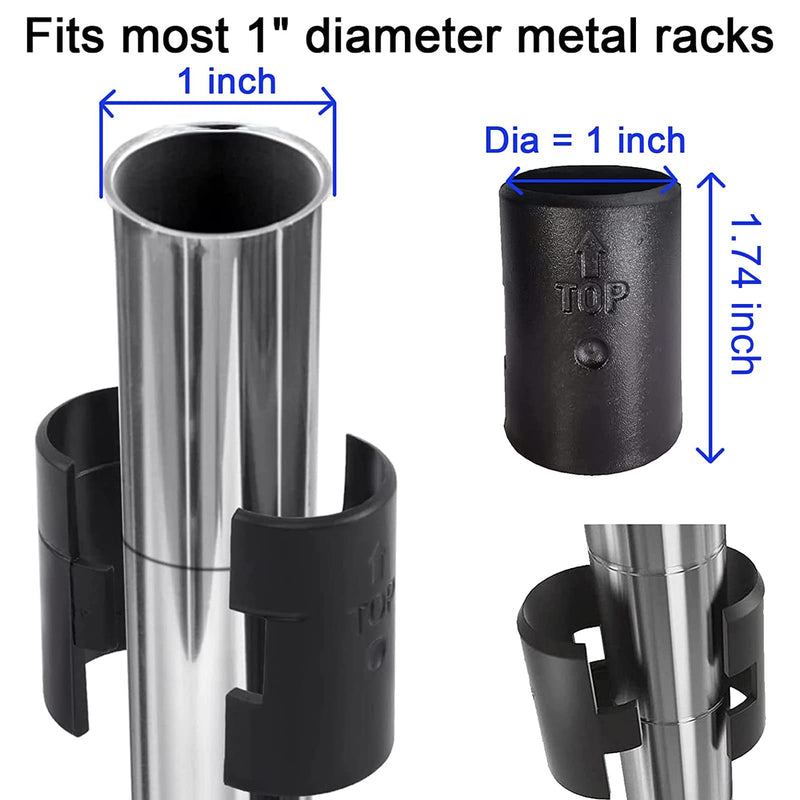 Wire Shelf Clips Shelving Sleeves - 8 Pack Shelf Lock Clips for 1" Post- Shelving Sleeves Replacements for Wire Shelving System 8Pack