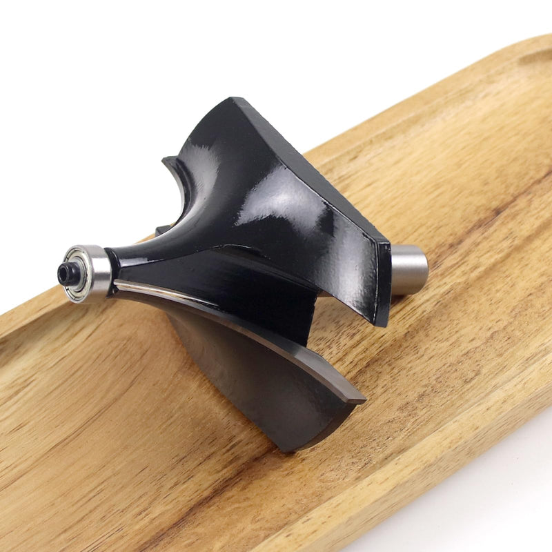 1/2 Inch Shank Roundover Router Bit, 38mm Cutting Radius, 3 Inch Diameter, Carbide Corner Rounding Edge Forming Beading Bit for Wood MDF Plywood Black-3Inch