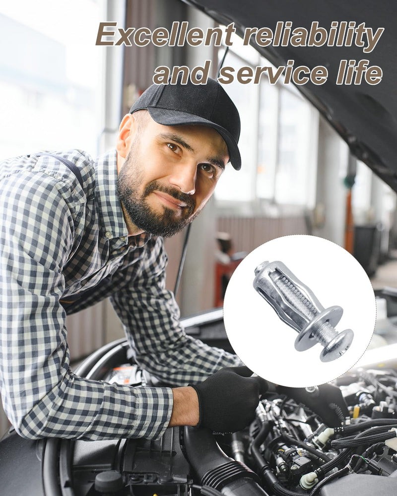 40Pcs Expansion Screw Petal Nut, M4 M5 M6 M8 Jack Nuts, Petal Shape Metal Nut with Screws Assembly for Hollow Wall Iron Skin Plasterboard