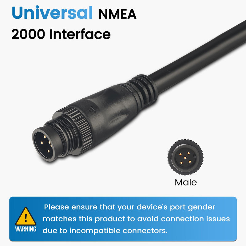 NMEA 2000 Male-Male Gender Changing Cable,1Ft Professional Marine Grade N2K Network Extension Cable–Compatible with Garmin GPSMAP, Lowrance HDS, Simrad GO/NSS, B&G