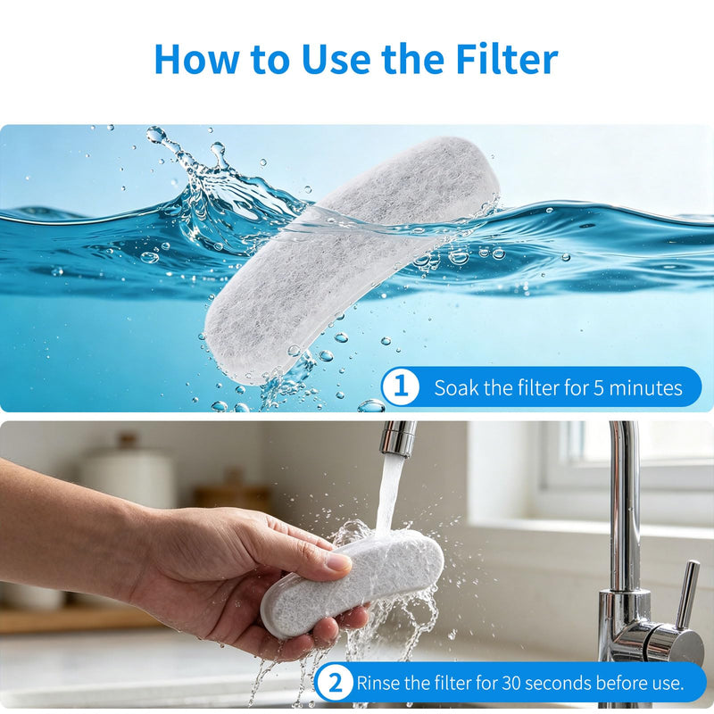 12 Pack Replacement Filters Compatible with WOPET Dog Water Fountain, 6 Month Set for 6L/205oz/1.7Gal Pet Water Fountain Dispensers, individual Package Filter Replacement for W600 Dog Water Bowl