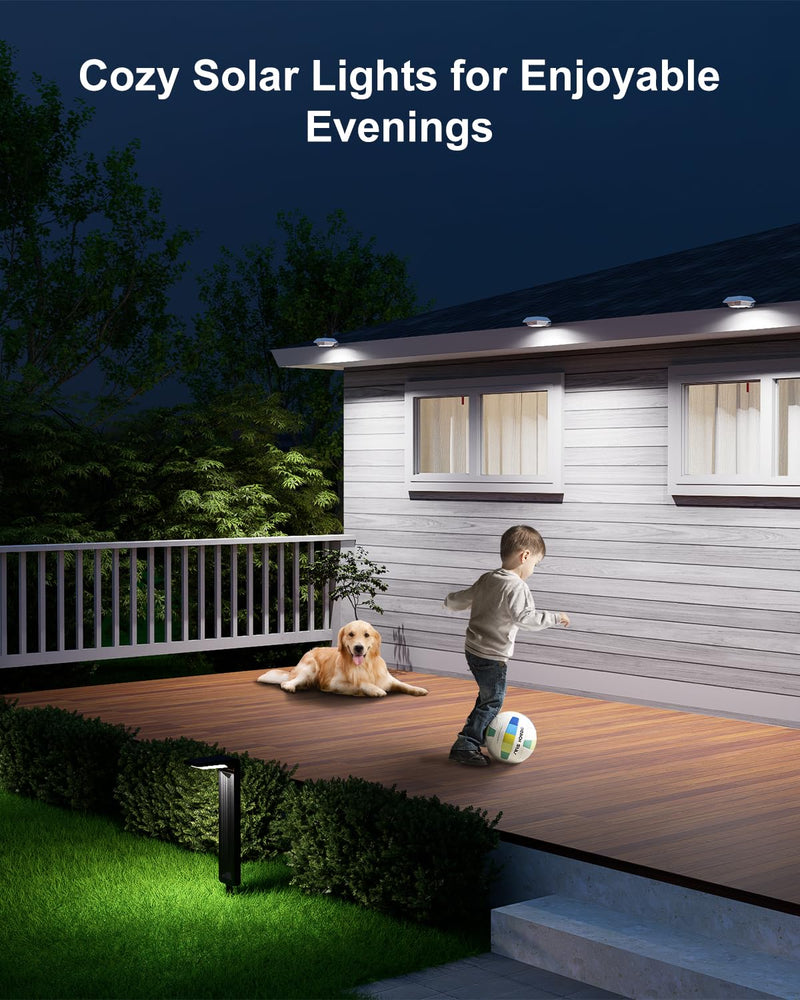 4 Pack White Solar Powered Gutter Lights Outdoor Decorative Waterproof 12 LEDs Yard Lamp for Lighting Fence, Railing, Outside Wall, Deck, Garden, Path, Backyard, Walkway, Patio, Holeless Installation Cool White White Shell-4 Pack