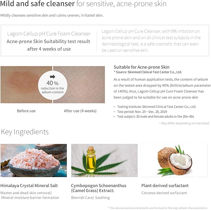 LAGOM pH Balancing Foam Cleanser, 4.2 fl oz (120 ml) (Makeup Remover, Facial Cleanser, Genuine Japanese Product) Cleansing Fruit - NewNest Australia