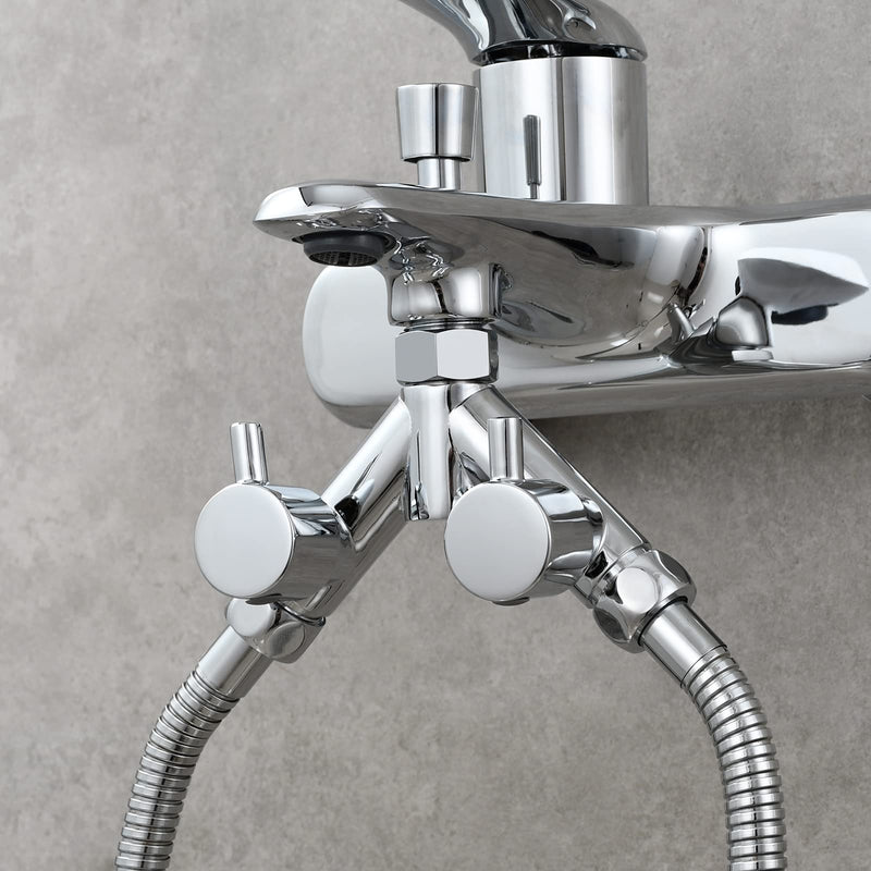 Tecmolog G1/2 Shower Diverter Shut Off Valve Brass Shower Head Splitter 2 Way for Bathroom, Chrome, DSF014A
