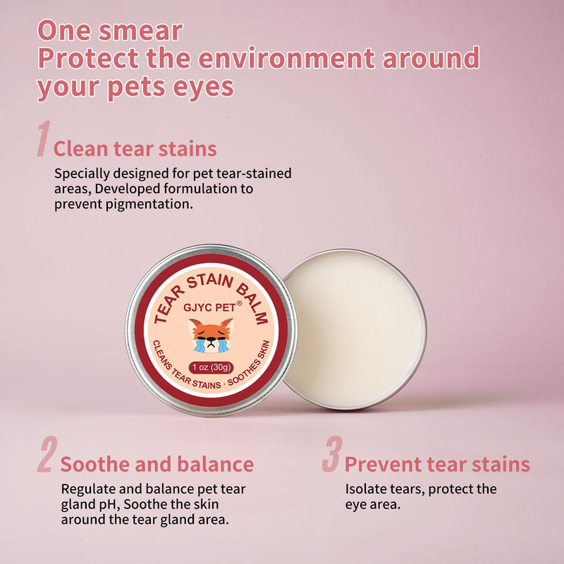 Pet Tear Stain Remover Balm - 1 oz (30g) Natural, Plant-Based Eye Care for Dogs and Cats - Gently Cleanses and Restores Sparkling Eyes 1 oz 2 - PawsPlanet Australia