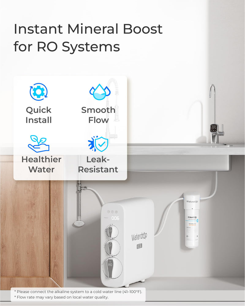 Waterdrop ALK16 Alkaline Water Filter System for Sink, Mineralizing Water