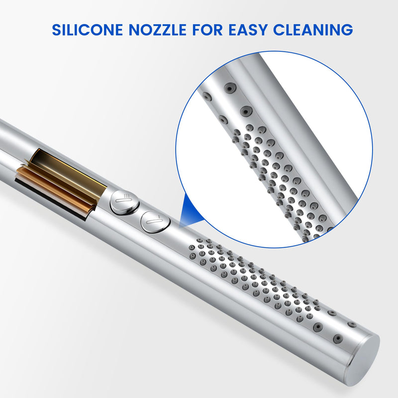 High pressure Round Handheld Shower Head Only, Anti-clog Nozzles, 2 In 1 Function Replacement Shower Wand with Handheld to Clean Tub, Tile & Pets, Rain Shower Head for Bathroom (Chrome) Chrome