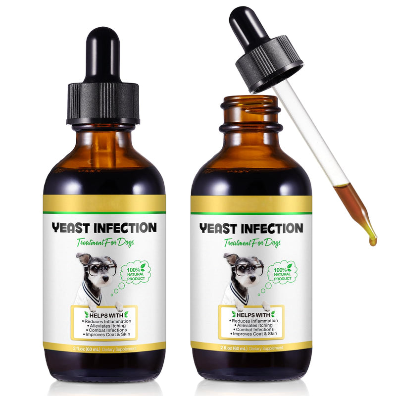 Yeast Infection Treatment for Dogs, Dog Ear Infection Treatment Yeast Ear Treatment for Itchy Dog Skin Relief, Dog Allergy Relief, Ear Infection- 4 Fl Oz / 120ml 4.04flo.oz
