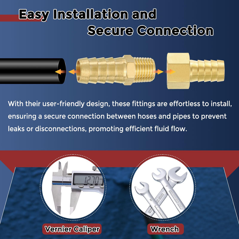 Pack of 1 Brass Hose Barb Fittings 1/4" Hose Barb to 1/4" NPT Male Fittings 1/4" Barb To 1/4" NPT Male