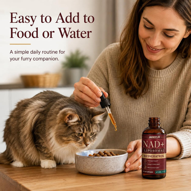 Jakkies NAD+ Liquid Drops for Cats, Boosts Immunity & Vitality