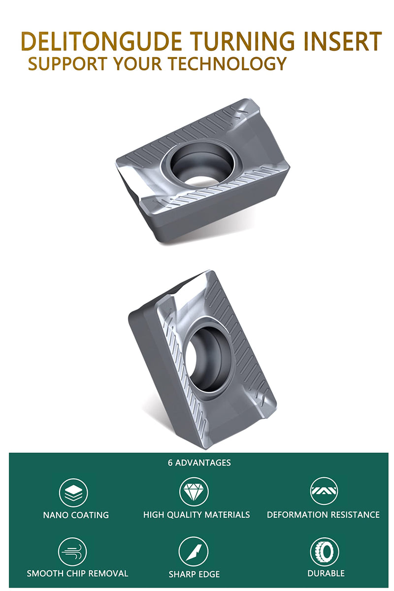 10pcs APKT1003PDTR CNC Lathe Indexable Solid Carbide Milling Turning Insert for The Finishing of Steel and Other Metal (APKT1003PDTR LF6018) APKT1003PDTR LF6018