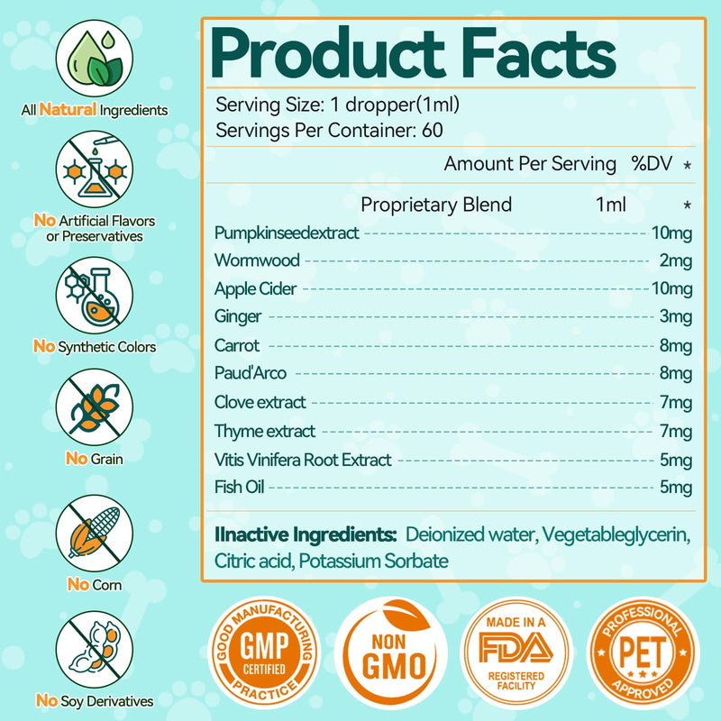 Flea & Tick Support for Dogs, Natural Flea and Ticks Comfort for Dog with Fish Oil, Flea & Tick Liquid Herbal Drop for Dogs - All Breeds & Ages - Chicken