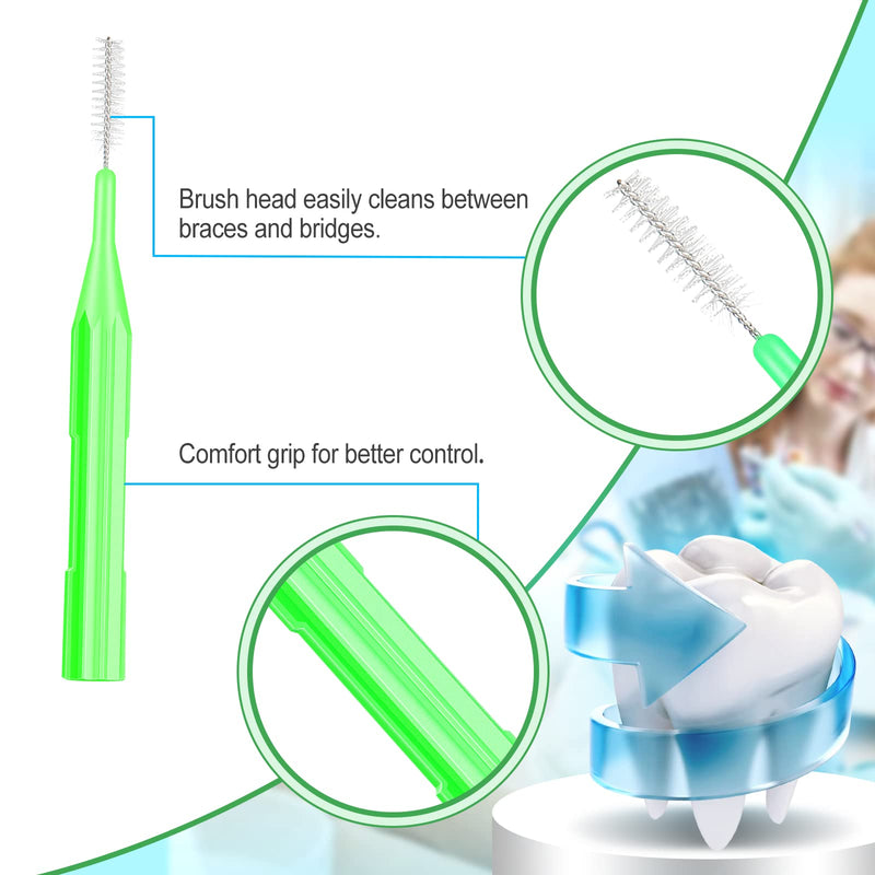 Zopeal 250 Pieces Braces Flossers Interdental Brush for Cleaner Tooth Toothpick Dental Teeth Flossing Head Oral Dental Hygiene Cleaning Tool Soft Dental Picks Refill Toothpick Cleaners (Fresh Color) Fresh Color