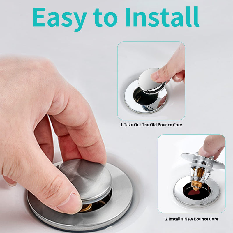 Universal Bathroom Sink Stopper with Hair Catcher, for 1.04-1.97 Inch Drain Hole, Spring Core Bathtub Drain Cover, Pop Up Sink Plug Basin Drain Strainer 1.04-1.97'' - NewNest Australia