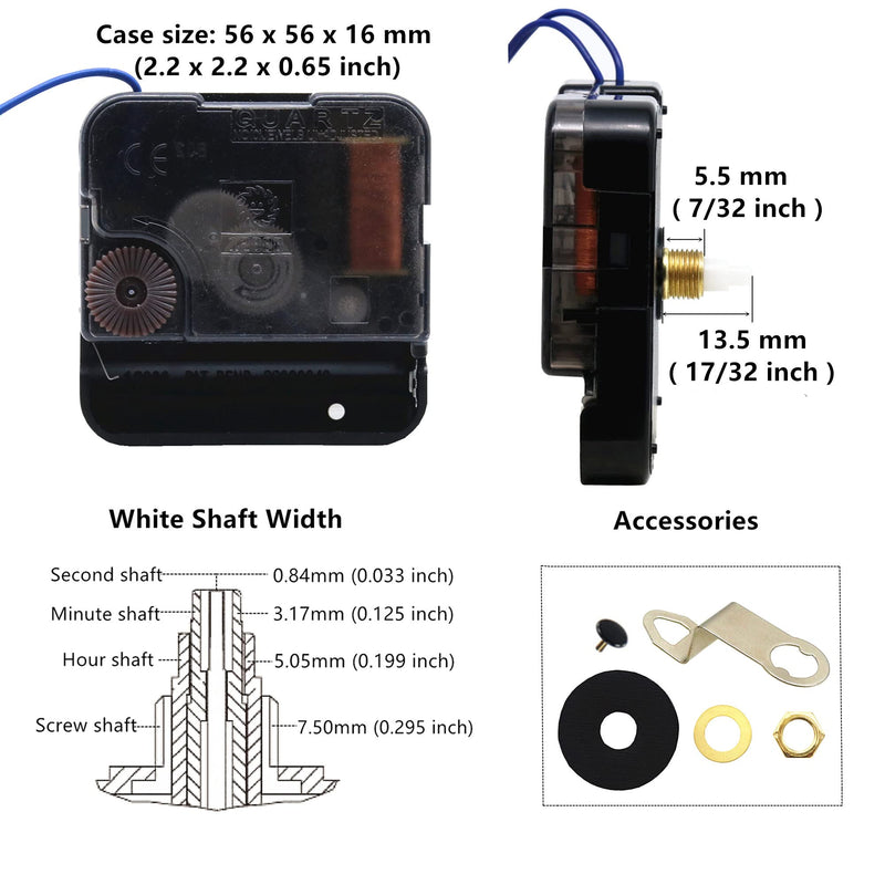 Youngtown 12888 Step Quartz Movement Repair Part with Hour Trigger Switch.7/64 Inch Maximum Dial Thickness, 17/32 Inch Total Shaft Length. B Hands