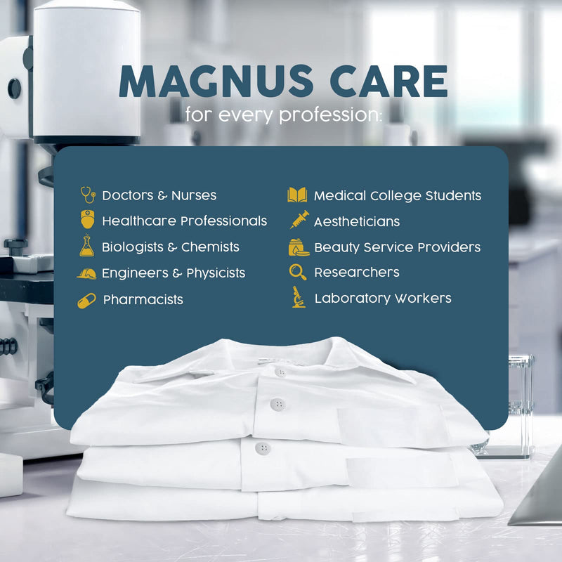 Professional Lab Coat for Women & Men, White Unisex Labcoat, Cotton Poly Medical Doctor Nurse Med Laboratory Coat Medium