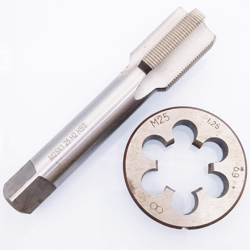 HSS M25 x 1.25mm Tap and M25 x 1.25mm Die Metric Thread Right Hand
