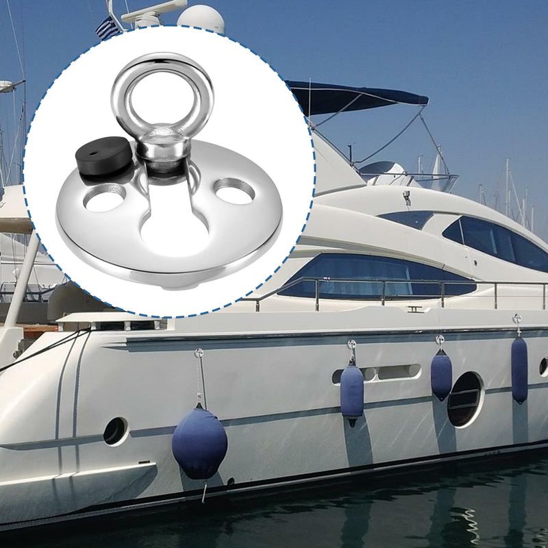 6 Pairs Fender Lock, Boat Fender Lock 316 Stainless Steel Boat Clips Boat Holder Quick Release Fenders Hanger for Pontoon Boat, 3/8" Eye x 1-1/2" OD Flange